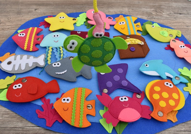 Felt Fishing Game PDF Pattern Felt Fish PDF Etsy