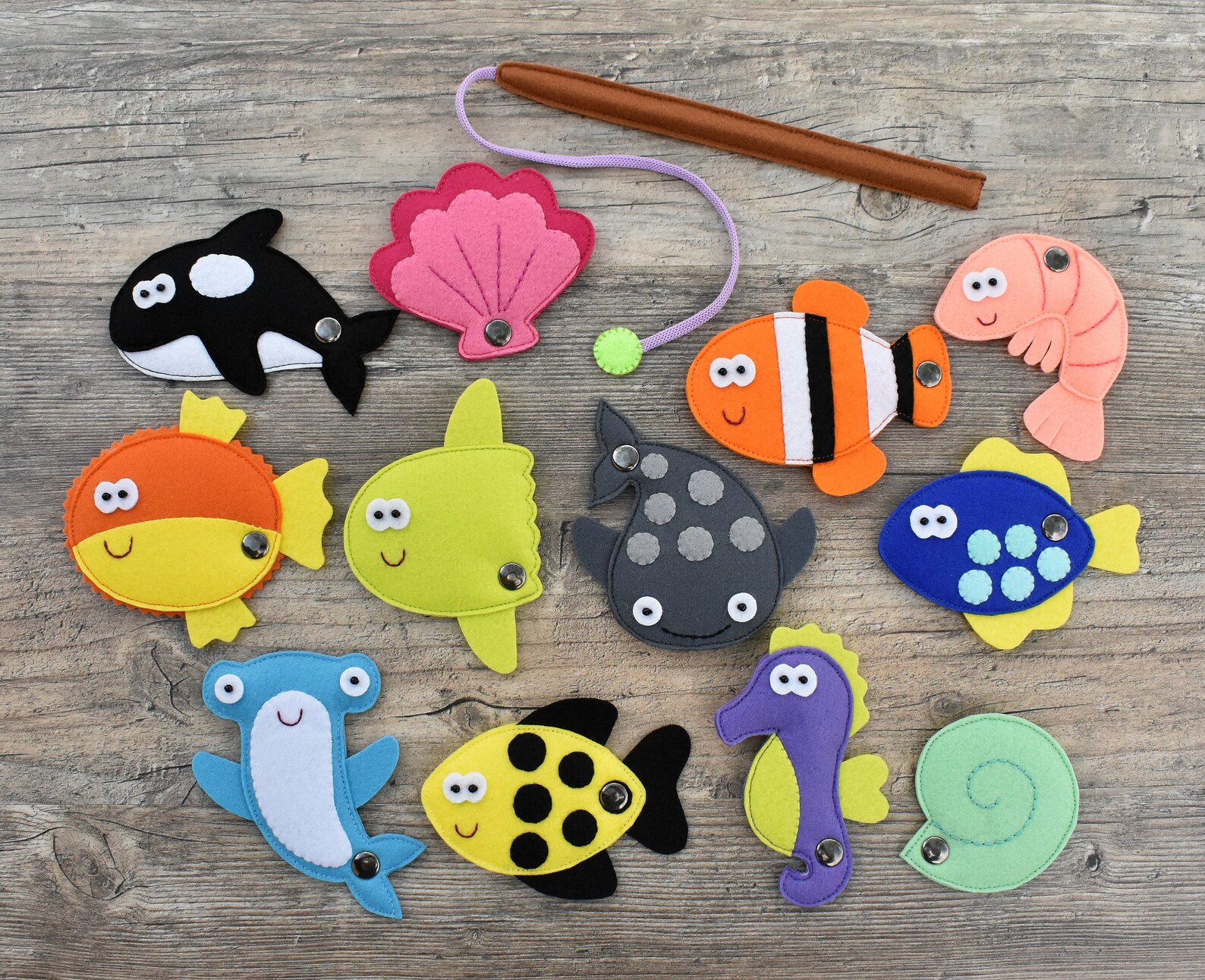 Felt Fishing Game for toddlers PDF Pattern Set of 12 Etsy