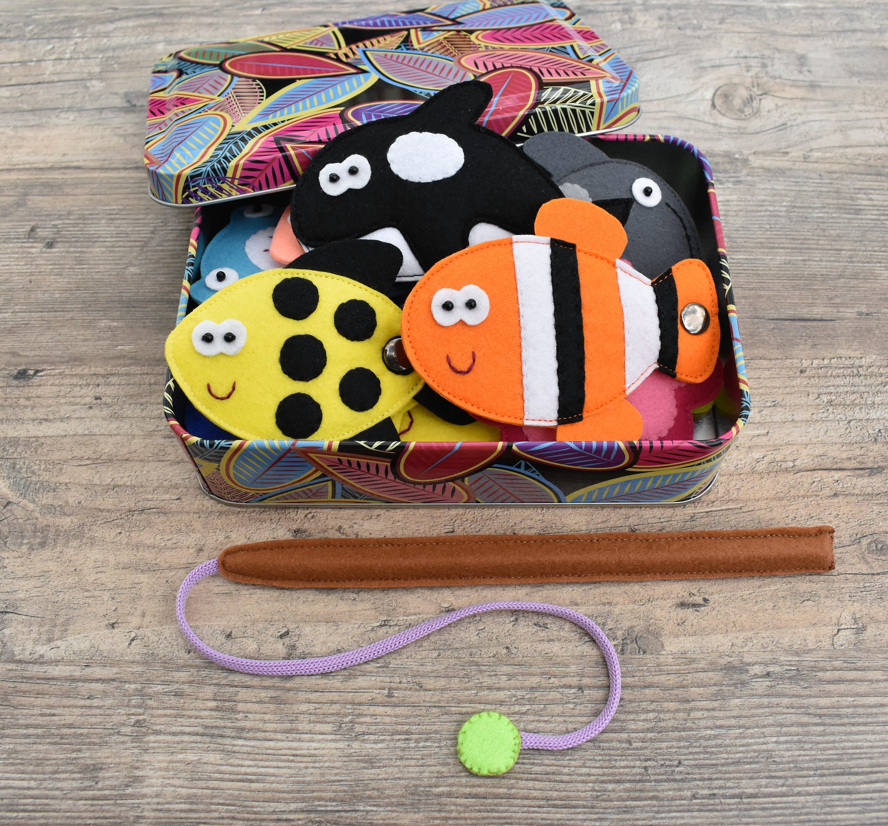 Felt Fishing Game for toddlers PDF Pattern Set of 12 Etsy