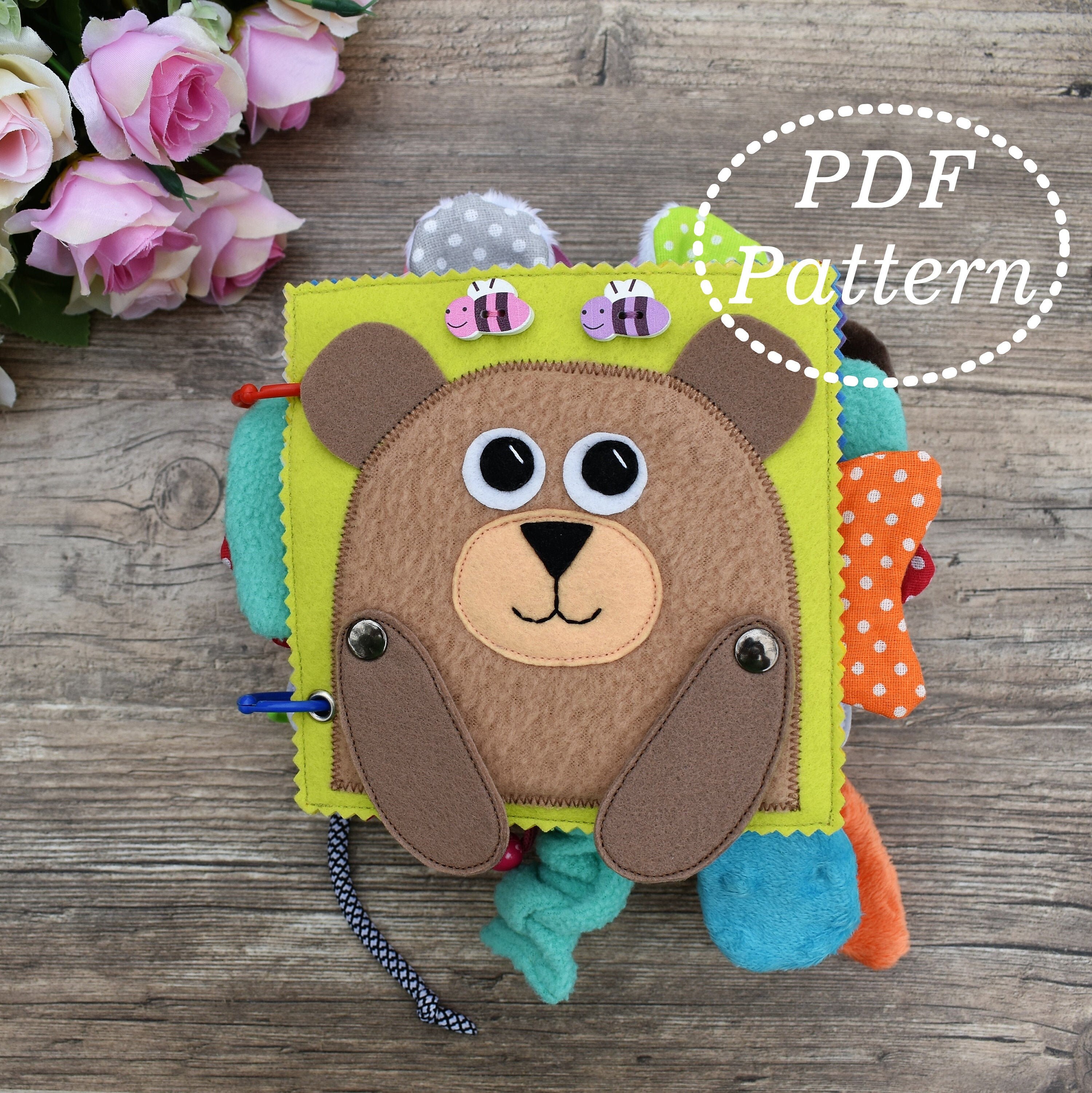 Teddy Bear Sensory Minibook PDF Pattern Quiet Book for Etsy UK