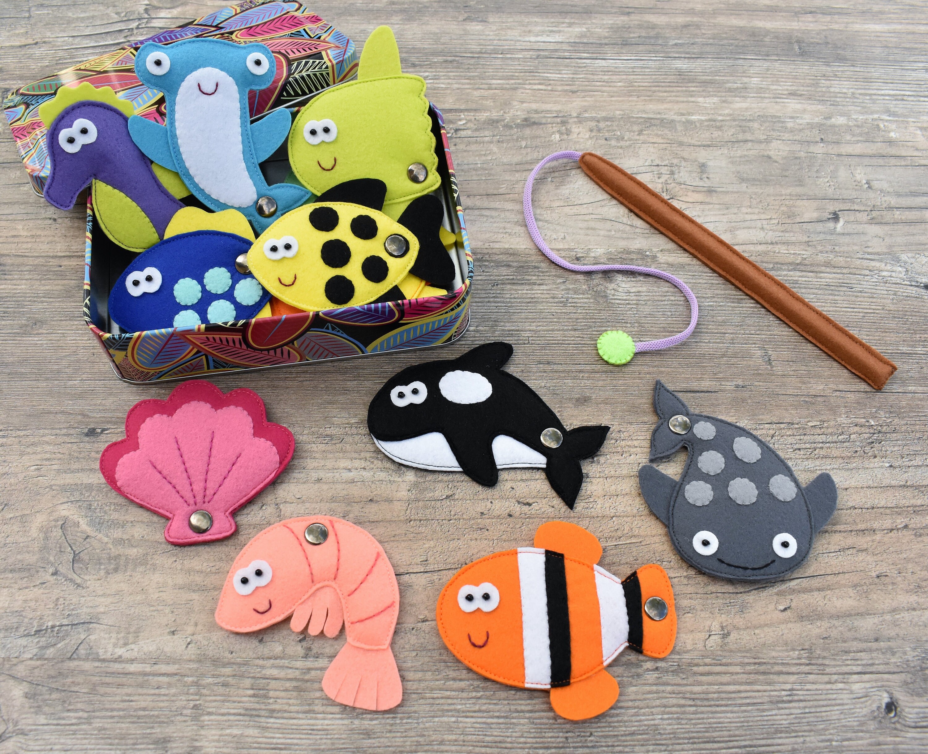 Felt Fishing Game for toddlers PDF Pattern Set of 12 Etsy
