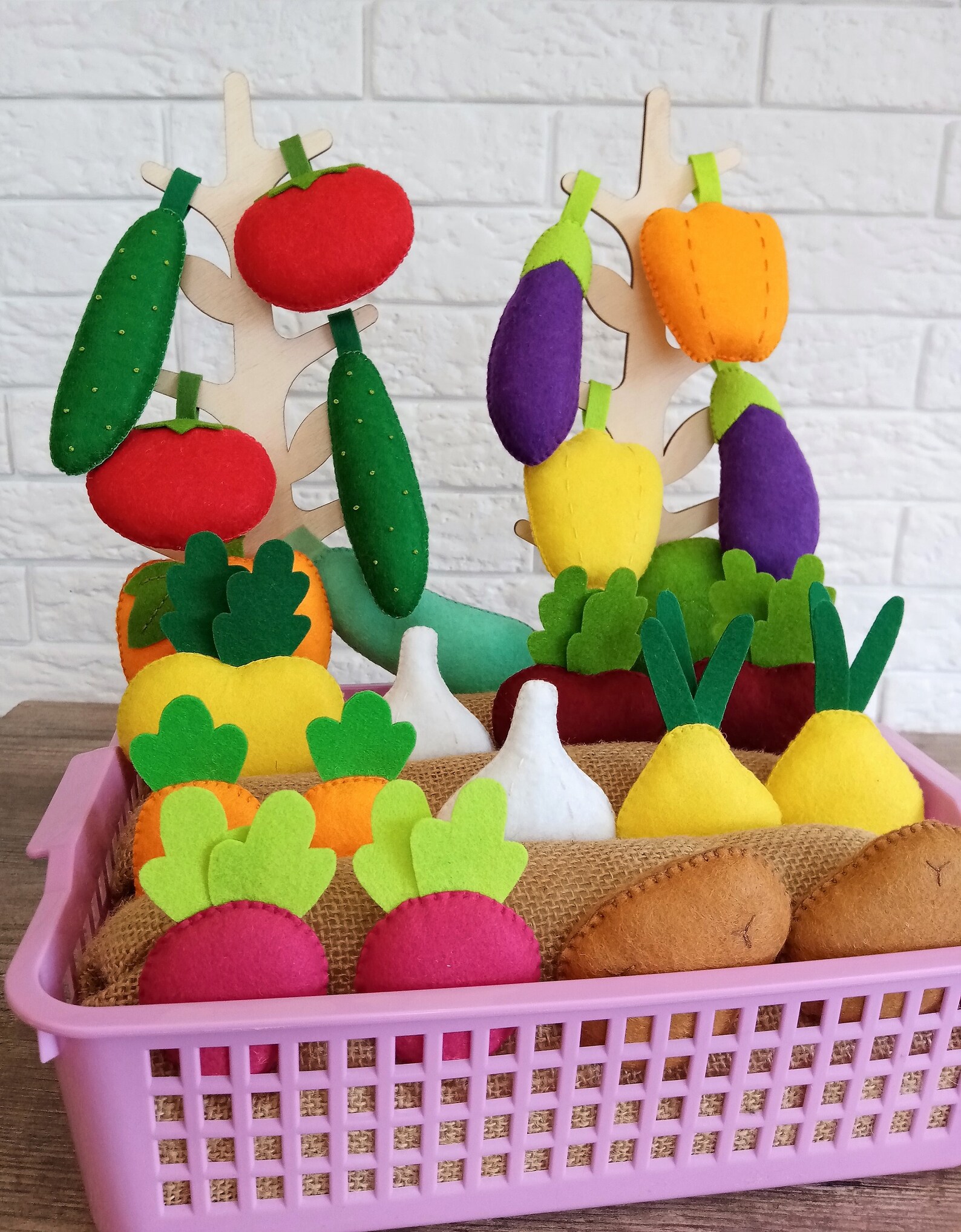 Felt Garden PDF Pattern Vegetable Garden Play Set Pretend Etsy