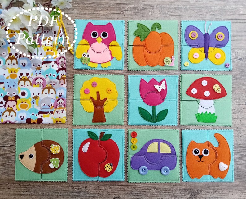 Felt Puzzle Pattern Sensory Puzzle for kids Felt Pattern Felt Etsy