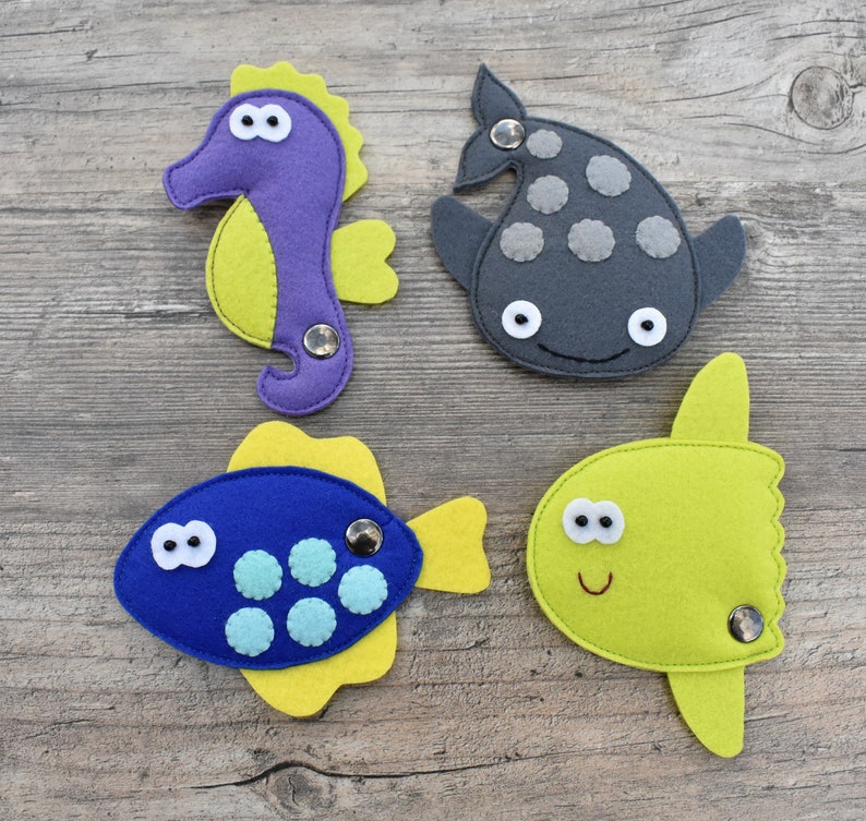 Felt Fishing Game for toddlers PDF Pattern Set of 12 Etsy