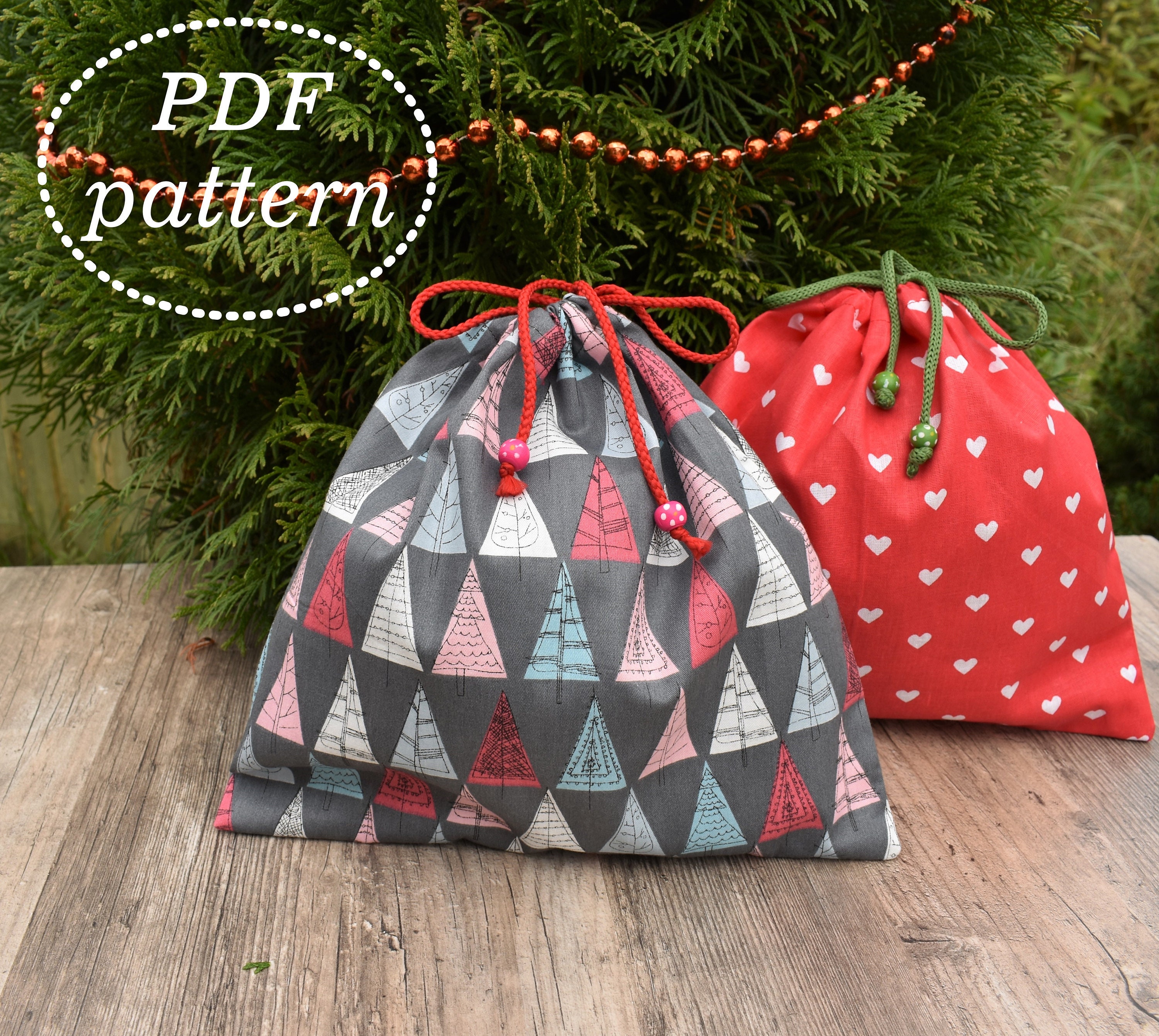Fabric Gift Bag Sewing Pattern Drawstring Bag sewing Etsy