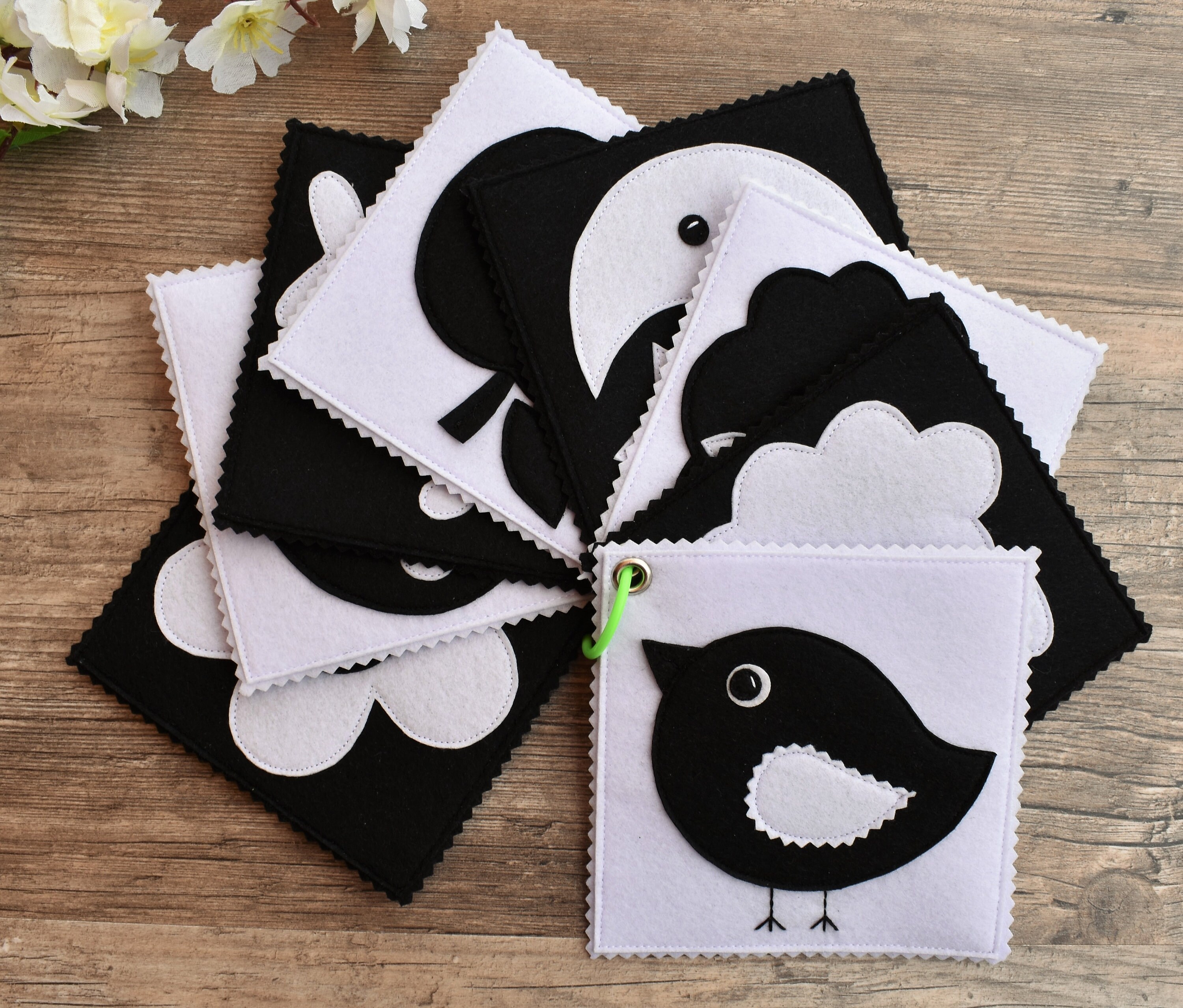 Felt Cards Black and White for Newborn PDF Pattern High Etsy UK