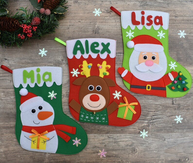 Felt Christmas Stockings Pattern Christmas Pattern Felt Etsy