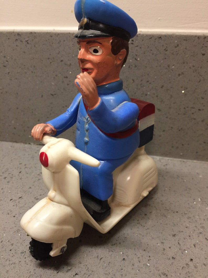 Vintage Mailman Vespa plastic scooter toy Etsy