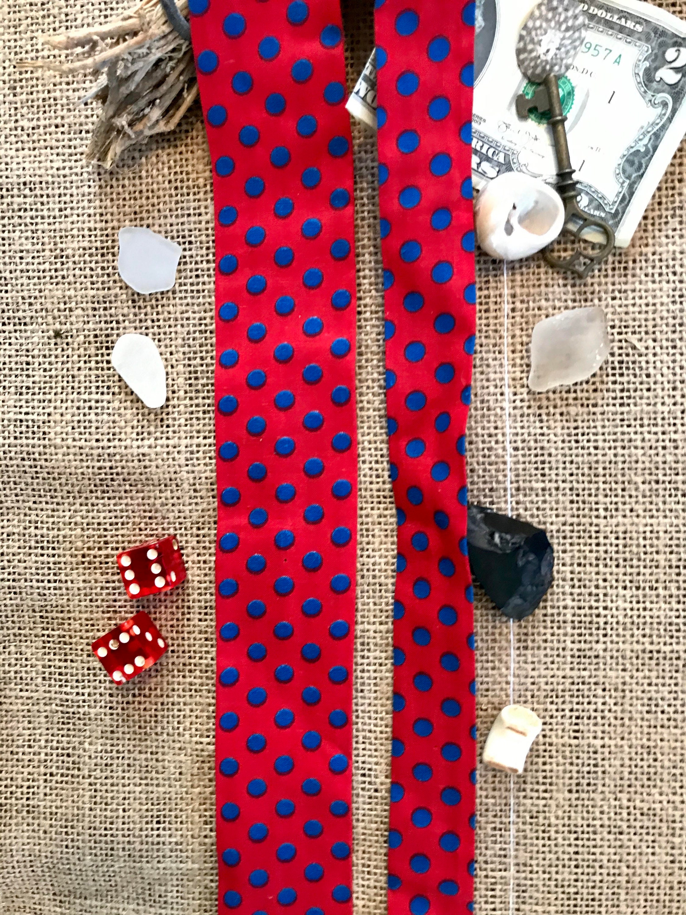 1960 Vintage POLKA DOT Skinny Tie / Bold Square End Necktie / | Etsy