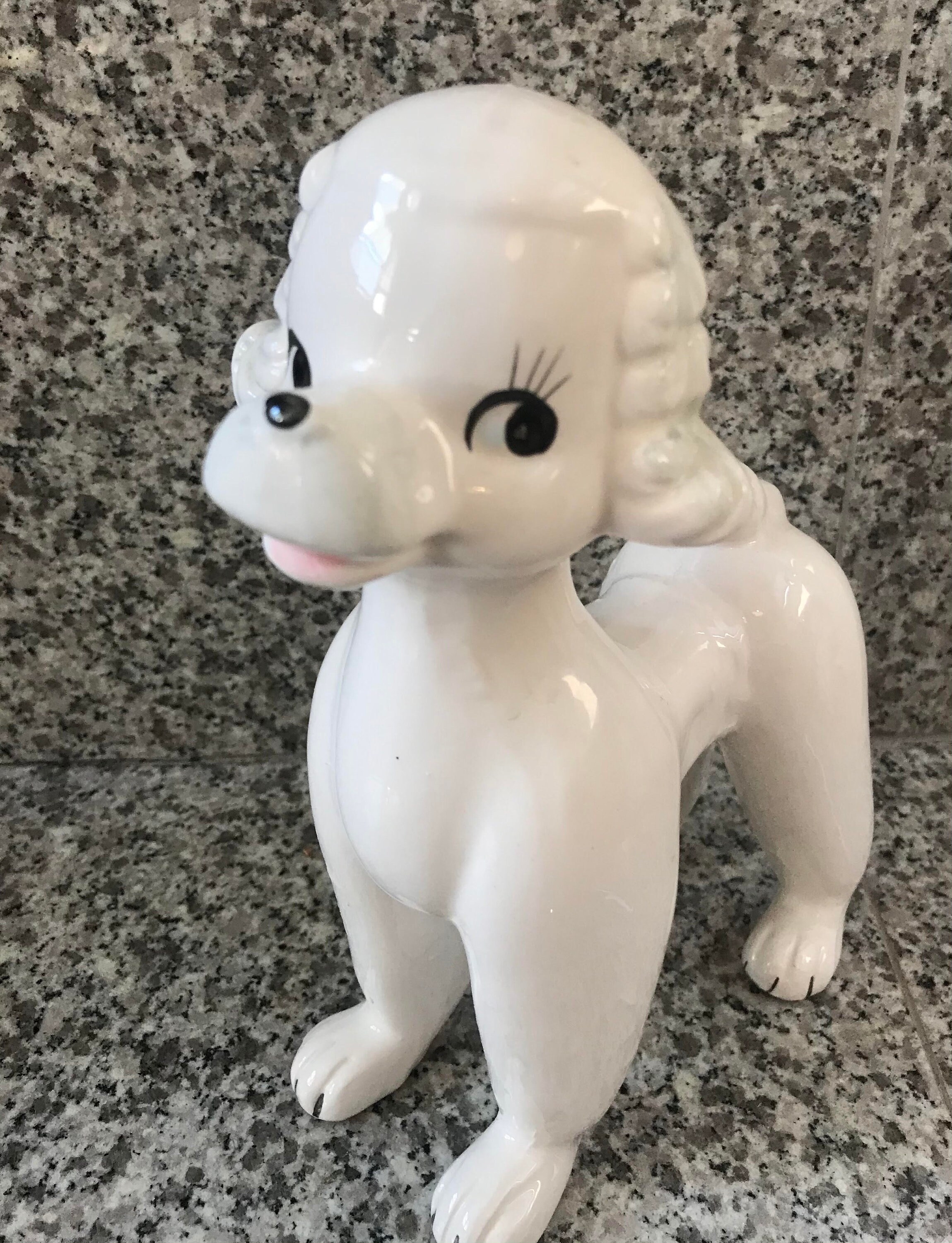 Vintage White Ceramic POODLE Figurine. Etsy