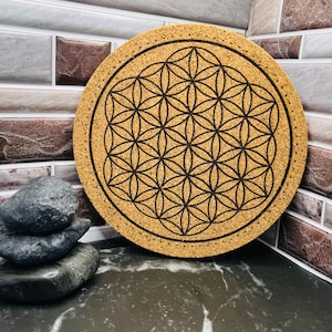 Round Flower of Life Trivet, Flower Of Life Crystal Grid, Flower Of Life Décor, Sacred Geometry, Functional Sacred Geometry