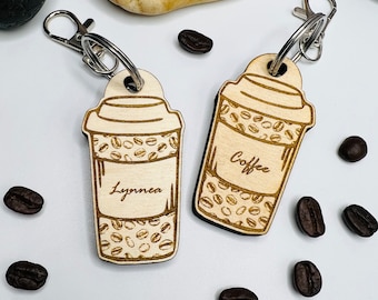 Porte-clés personnalisé café, Porte-clés café, Cadeau pour amateur de café, Vêtements café, Accessoire tasse à café