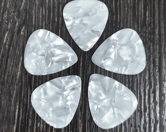 Light Gauge White Metallic Guitar Picks 5 pack