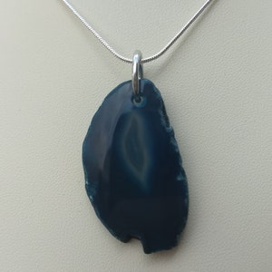 Teal Agate Slice Necklace