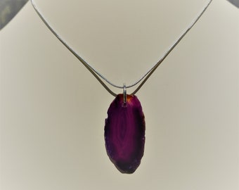 Purple Agate Slice Necklace