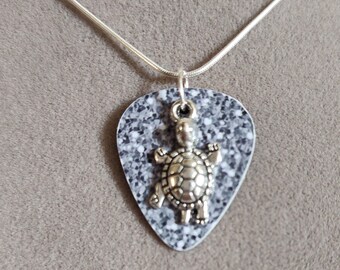 Sand Turtle Charmed Guitar Pick Necklace