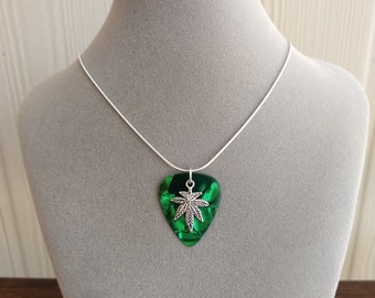 Sweet Leaf Charmed Guitar Pick Necklace
