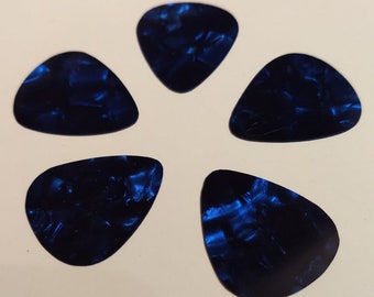 Heavy Gauge Dark Blue Metallic Guitar Picks 5 pack
