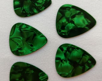 Light Gauge Green Metallic Guitar Picks 5 pack
