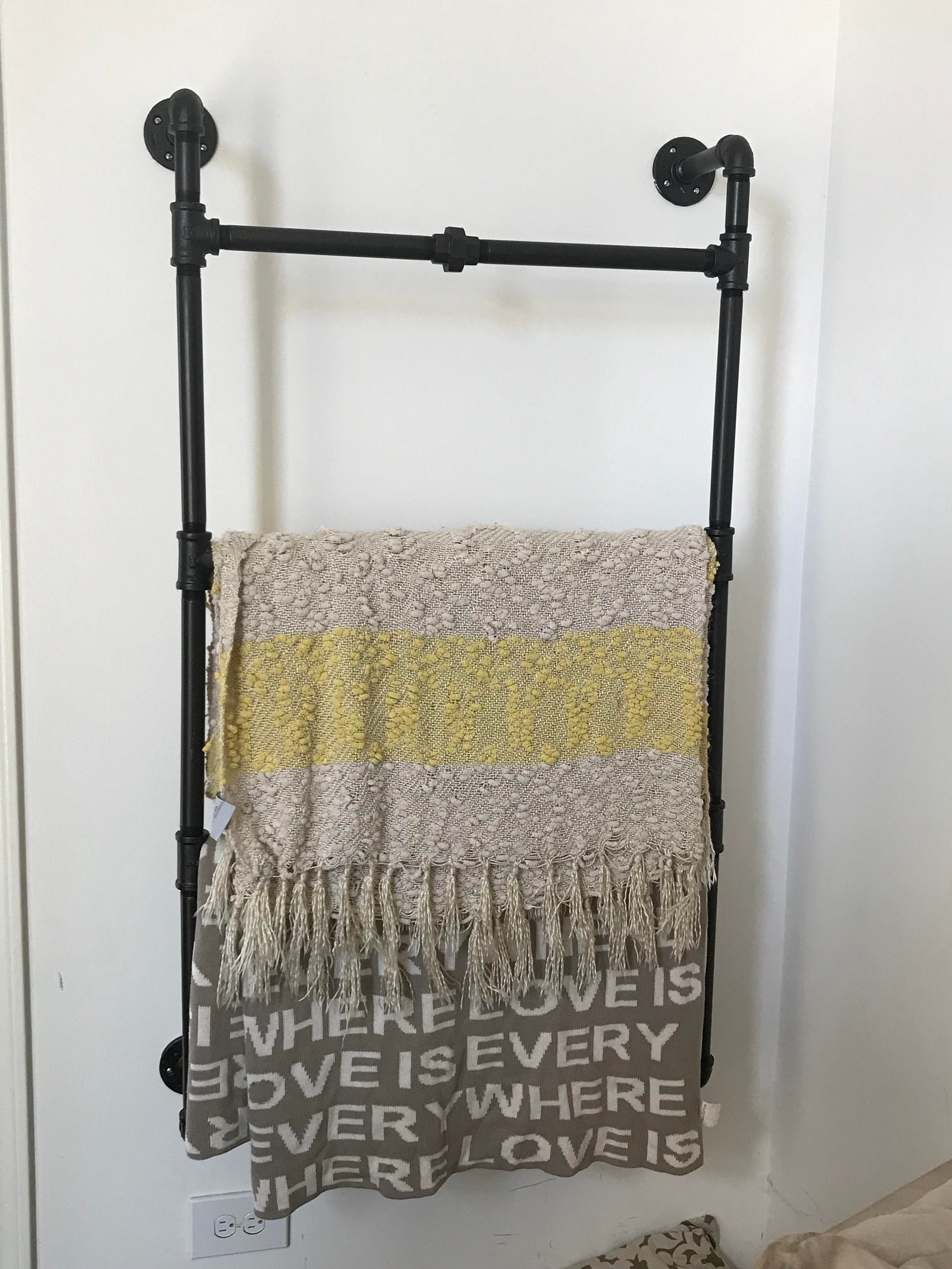 Industrial Steel Blanket Rack - Etsy