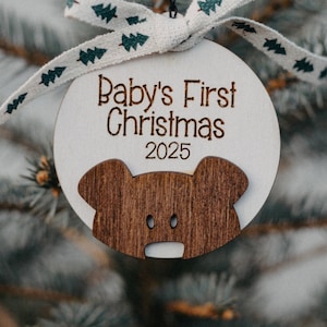 Baby's First Christmas Ornament | 2025 Christmas | Customized ornaments | Animal ornaments | Bear | Penguin | Moose | Fox