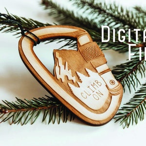 SVG and AI Digital Carabiner Ornament Climber Ornament