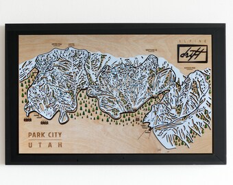 Custom Wooden Winter or Mtn Bike Map