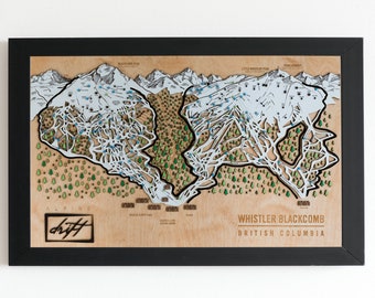 Whistler Blackcomb - British Columbia Wooden Winter Map