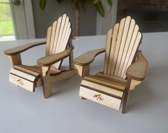 Adorno para tarta con forma de minisilla Adirondack, archivo digital SVG y AI, compatible con Glowforge