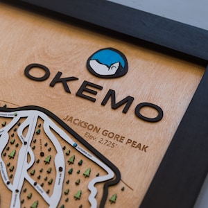 Original Okemo Wooden Ski Map | Mountain Art | Okemo Vermont | Skier Snowboarder Gift | Vermont Home Decor | Ski House