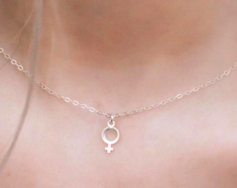 Feminist Necklace, Everyday Charm Necklace, Venus Symbol Pendant Necklace for her, Dainty Gold Filled Necklace, Perfect Gift For Best Friend