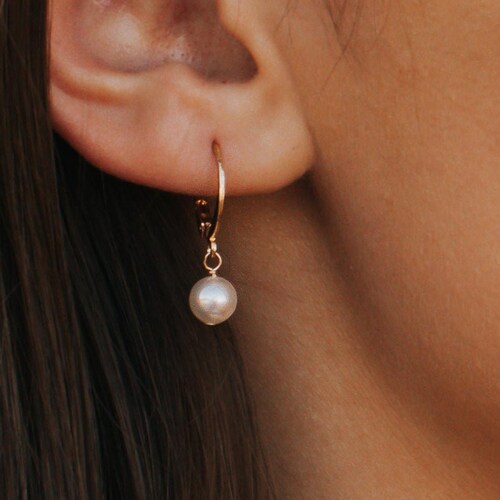 Wedding Earrings Rose Gold Bridal Earrings Swarovski Pearl Etsy