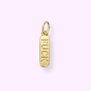 Gold Fuck Charm, Fuck Pendant, Dainty Curse Word Charm, F Word Pendant, Profanity Charm Gift for Best Friend, Pendant Jewelry Gift Under 20