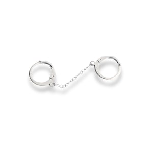 Double Piercing Earring, Sterling Silver Double Chain Huggies, Double Hoop Earrings, Chain Earrings, Double Hoops, Handcuff Hoops, Connected