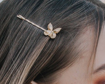 Butterfly Bobby Pins, Butterfly Hair Pins Set, gold butterfly hair pin, hair pins for women, dainty butterfly hairpin, Gold Brass Hair Clips