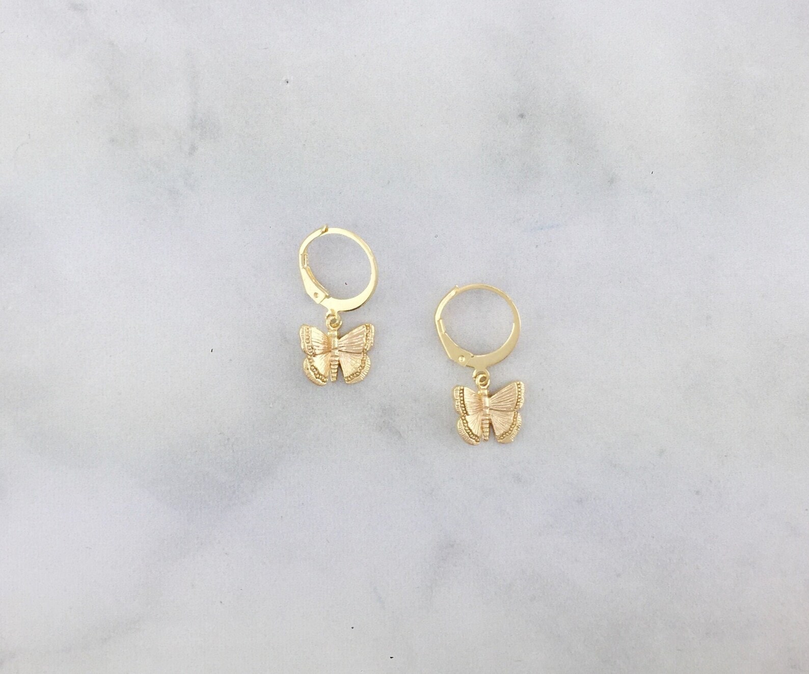 Butterfly Hoop Earrings Butterfly Charm Earrings Silver Etsy