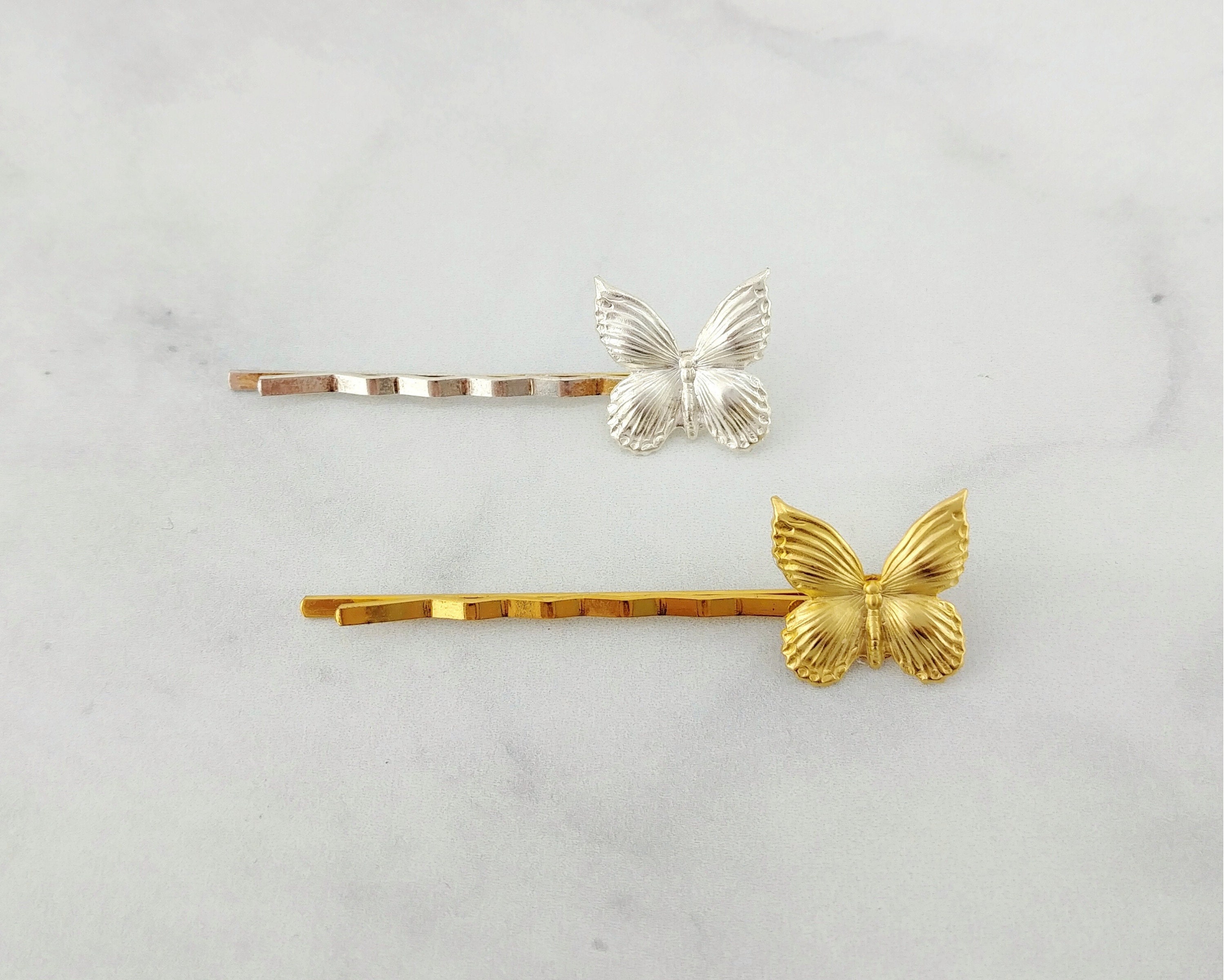 Butterfly Hair Pins Set of 2 Butterfly Hair Clip Gold Etsy