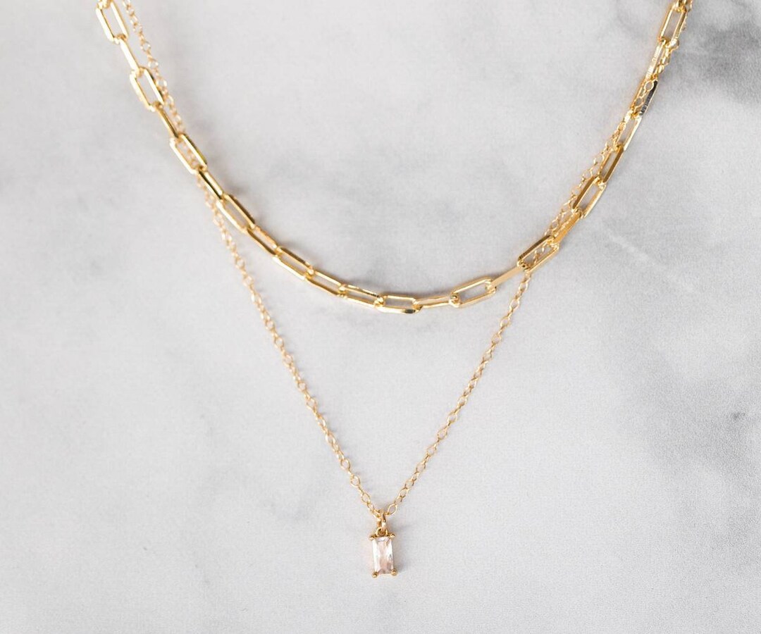 Chain (Paperclip) Layering Necklace in Gold main image 0