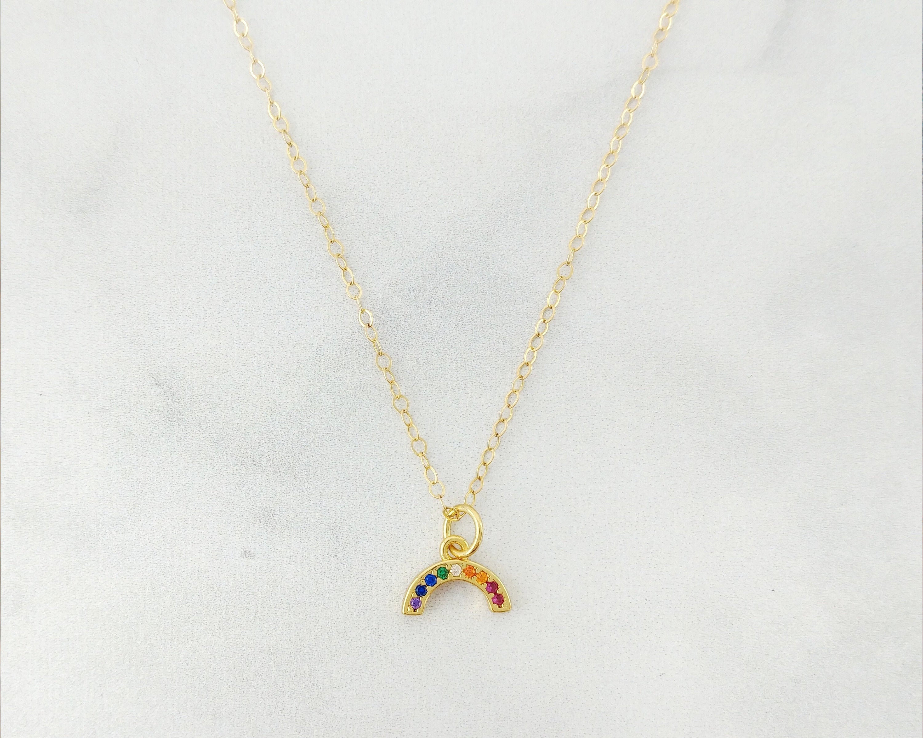 Dainty rainbow sale necklace