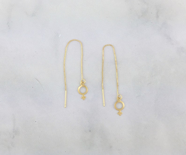 Feminist Earrings Female Symbol Earrings Venus Symbol Ear Etsy