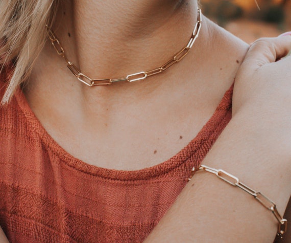 Medium Paperclip Chain Necklace – Golden Road Crafted