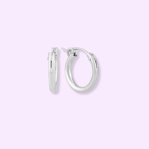925 Silver Huggie Earrings , Simple Silver Huggie Hoops with Charm Dangles, Everyday Wear Hoop Earring, Perfect Gift for Mom, Hypoallergenic