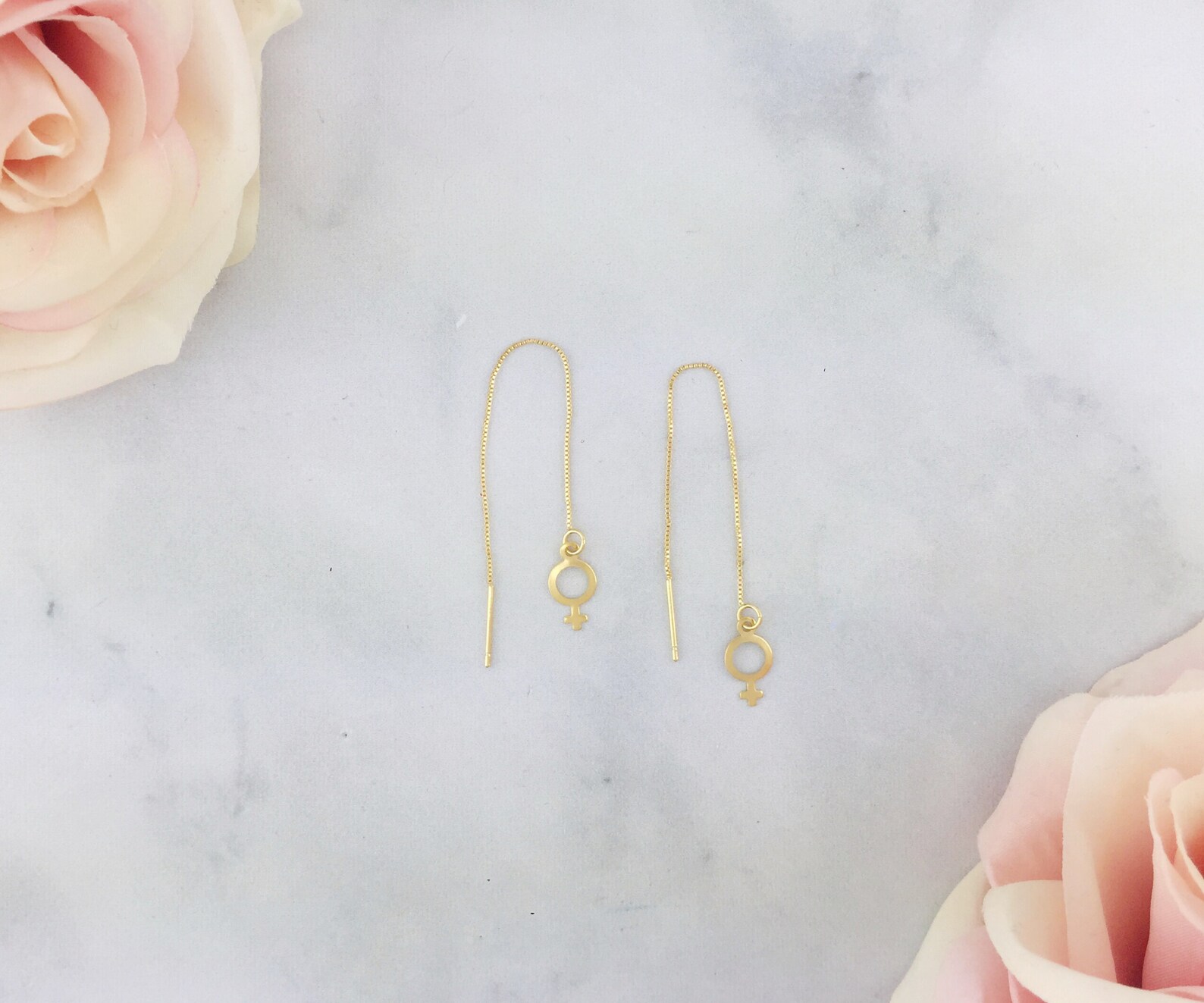 Feminist Earrings Female Symbol Earrings Venus Symbol Ear Etsy