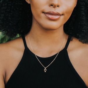 Feminist Necklace, Venus Symbol Minimalist Necklace, Perfect Necklace Gift for Daughter, Everyday Wear Gold Necklace, Gift For Best Friend