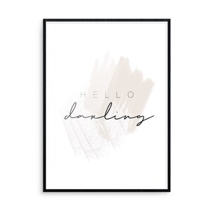 Hello Darling Digital Print, Wall Decor, Print, Modern, Home Decor, Home Goods, Gift, Home, Nursery