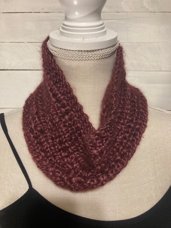 Burgundy infinity scarf