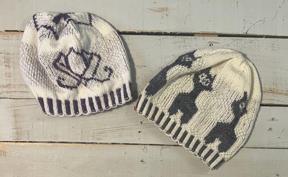 Llama hat and lotus flower hat, handmade knit hat, soft warm winter hat, unique gift for women and teens, can customize, made in the USA