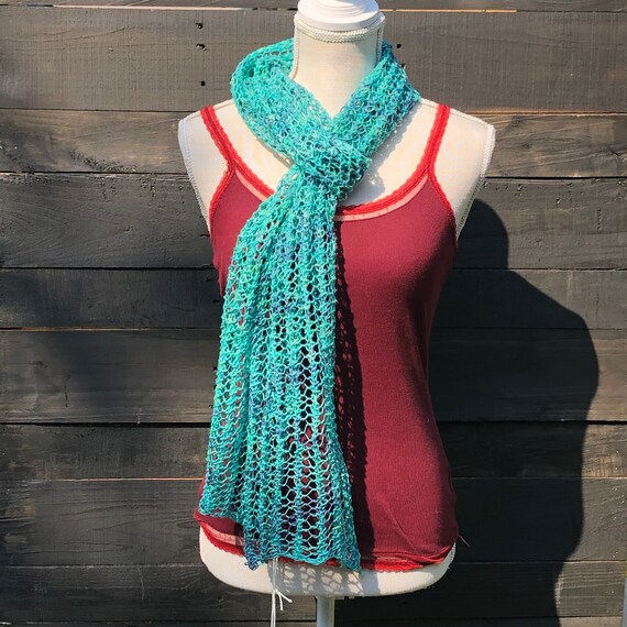 Turquoise Lightweight Long Scarf