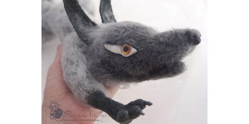 Fox stuffed animal decor silver fox plush toy crochet | Etsy