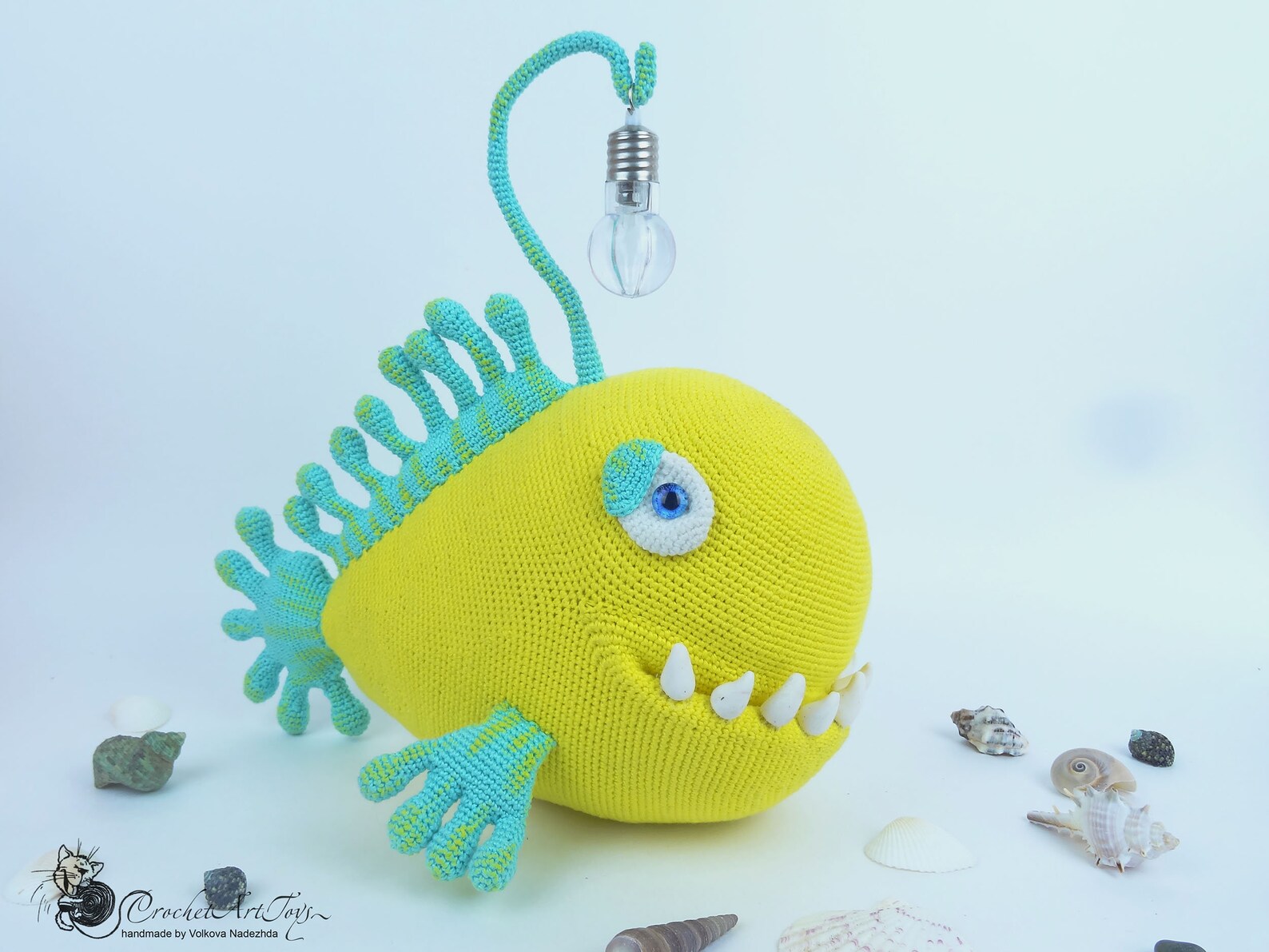 Angler Fish Plush Toy Dad Fishing Gift Sea Creatures Nautical Etsy